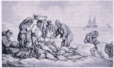 Grimsby: vendita di pesce da Thomas Rowlandson